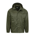 Khaki Green - Pack Shot - Mountain Warehouse Mens Waterproof Hooded Jacket