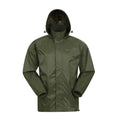 Khaki Green - Front - Mountain Warehouse Mens Waterproof Hooded Jacket