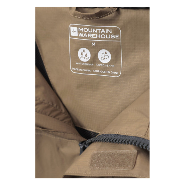 Tan - Close up - Mountain Warehouse Mens Torrent Waterproof Jacket