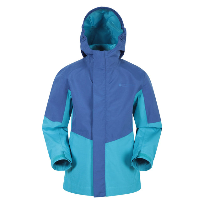 Blue - Front - Mountain Warehouse Childrens-Kids Meteor Waterproof Jacket
