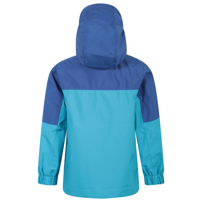 Blue - Back - Mountain Warehouse Childrens-Kids Meteor Waterproof Jacket