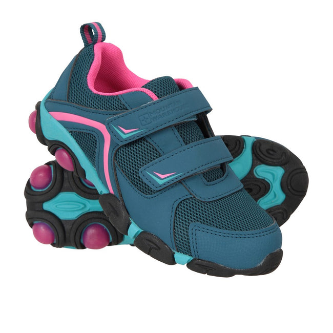 Black-Lime Green - Front - Mountain Warehouse Childrens-Kids Light Up Sneakers