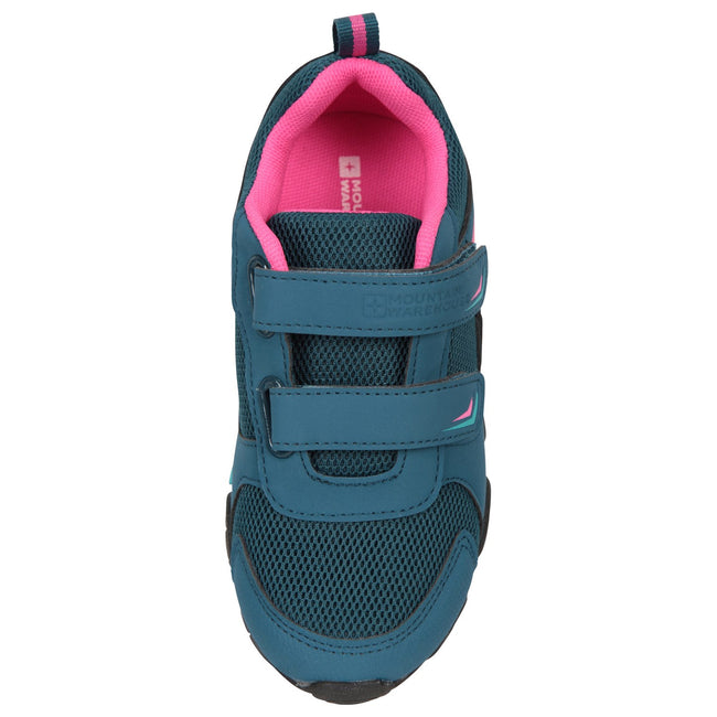 Teal-Pink - Pack Shot - Mountain Warehouse Childrens-Kids Light Up Sneakers