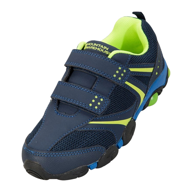 Navy-Lime Green - Front - Mountain Warehouse Childrens-Kids Light Up Sneakers