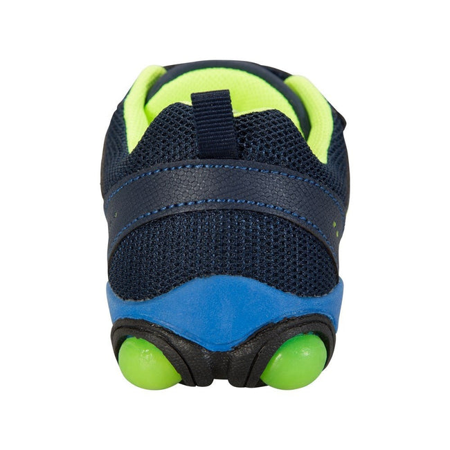Navy-Lime Green - Side - Mountain Warehouse Childrens-Kids Light Up Sneakers