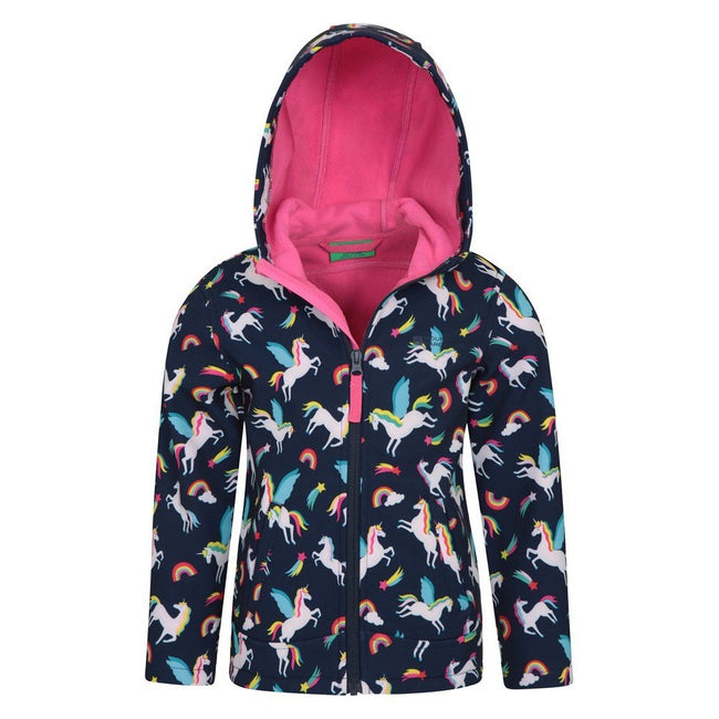 Navy - Back - Mountain Warehouse Childrens-Kids Exodus Unicorn Soft Shell Jacket