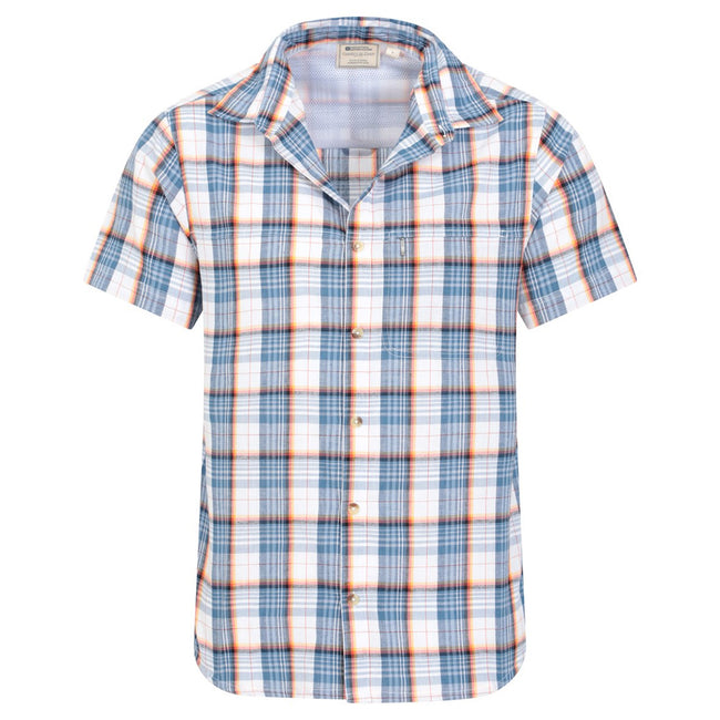 Blue - Pack Shot - Mountain Warehouse Mens Cotton Shirt