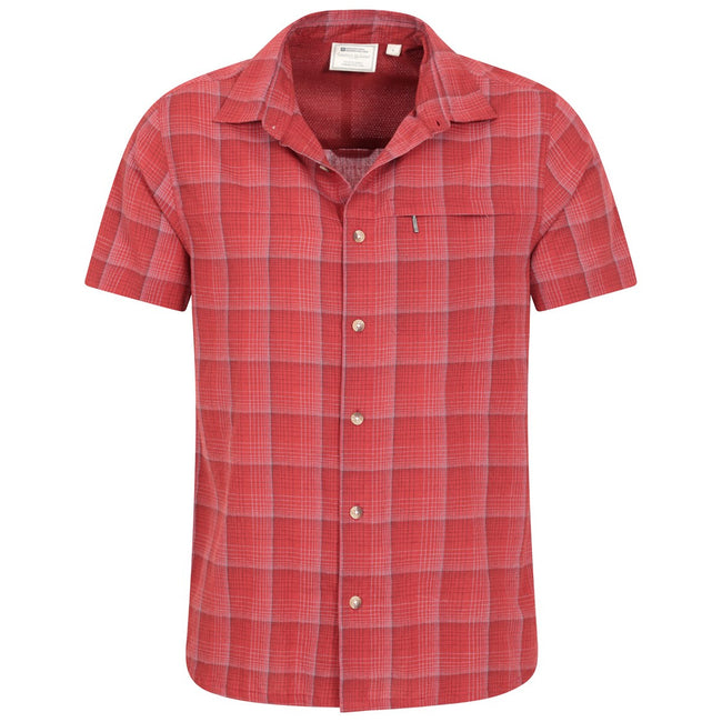 Red - Close up - Mountain Warehouse Mens Cotton Shirt