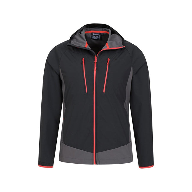 Black - Pack Shot - Mountain Warehouse Mens Ambit Lightweight Soft Shell Jacket
