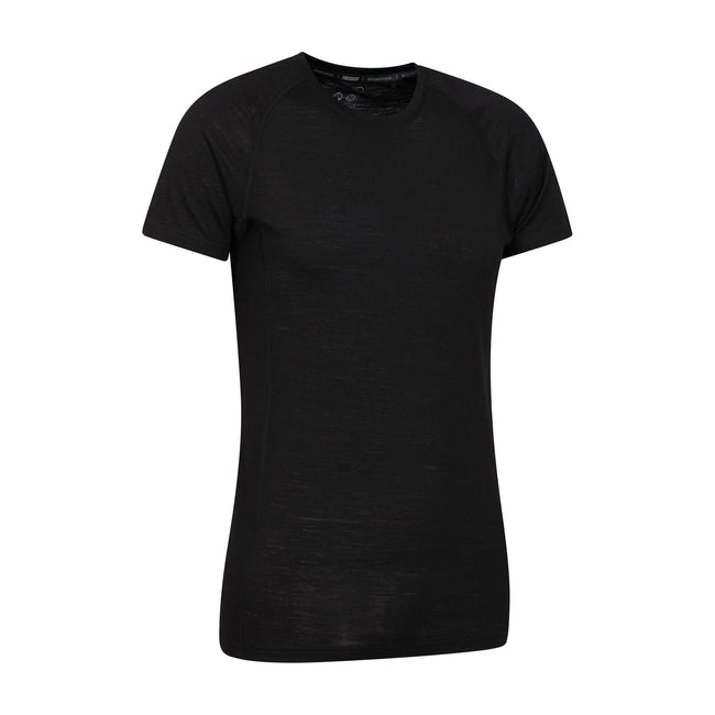 Black - Back - Mountain Warehouse Mens Summit II Base Layer Top