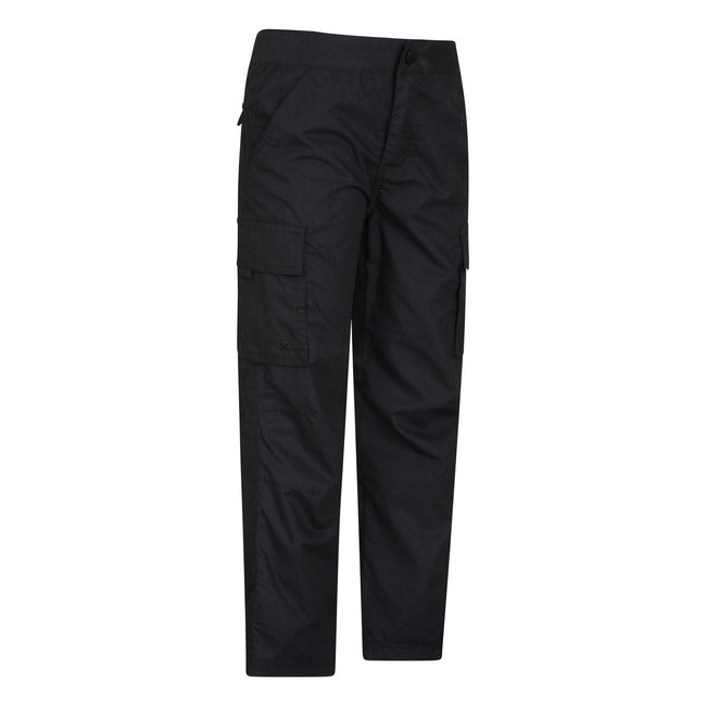 Black - Side - Mountain Warehouse Childrens-Kids Active Hiking Trousers