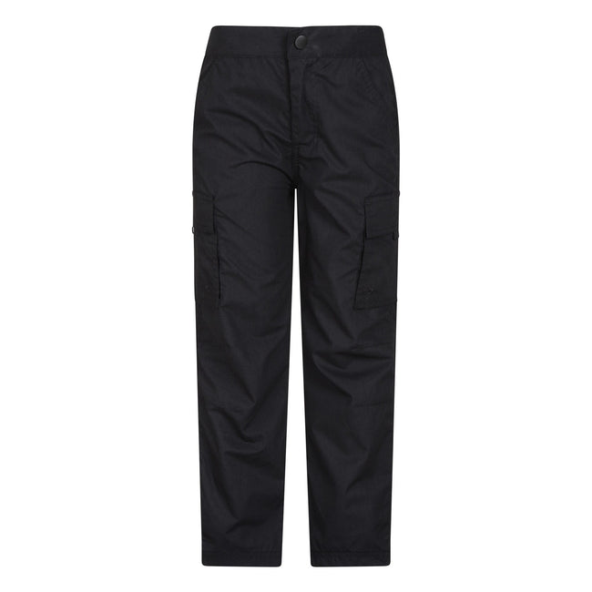 Black - Front - Mountain Warehouse Childrens-Kids Active Hiking Trousers