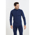 Navy - Front - Mountain Warehouse Mens Merino Wool Full Zip Base Layer Top