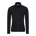 Black - Front - Mountain Warehouse Mens Merino Wool Full Zip Base Layer Top