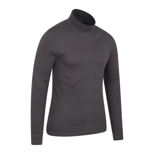 Gray - Side - Mountain Warehouse Mens Meribel Turtle Neck Base Layer Top