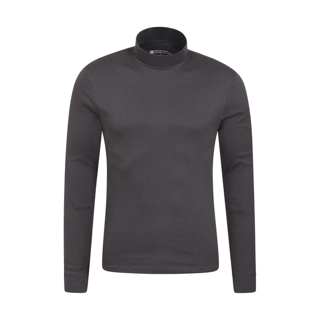 Gray - Front - Mountain Warehouse Mens Meribel Turtle Neck Base Layer Top