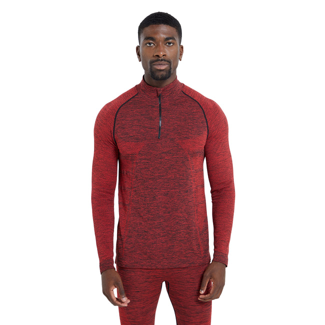 Red - Close up - Mountain Warehouse Mens Slalom Seamless Base Layer Top