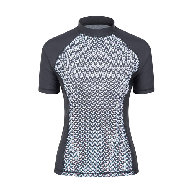 Black - Front - Mountain Warehouse Womens-Ladies Patterned Rash Guard