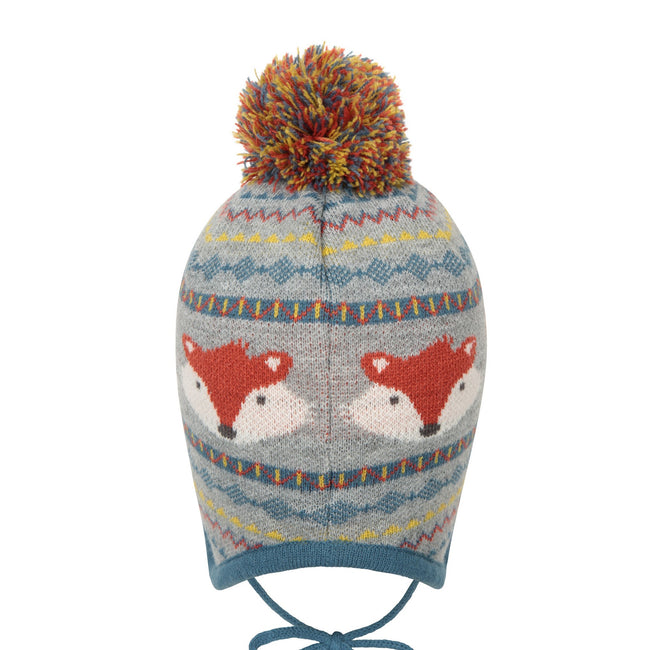 Gray-Blue-Orange - Back - Mountain Warehouse Childrens-Kids Fox Trapper Hat