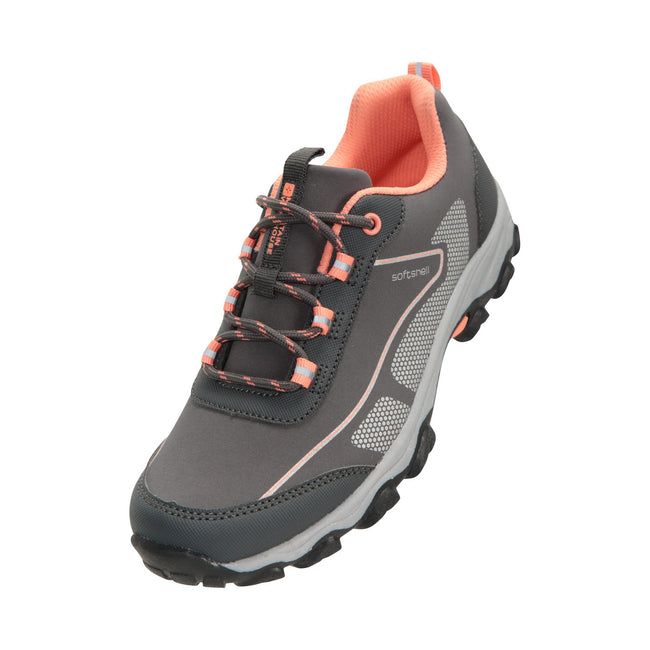 Gray - Front - Mountain Warehouse Childrens-Kids Softshell Walking Shoes