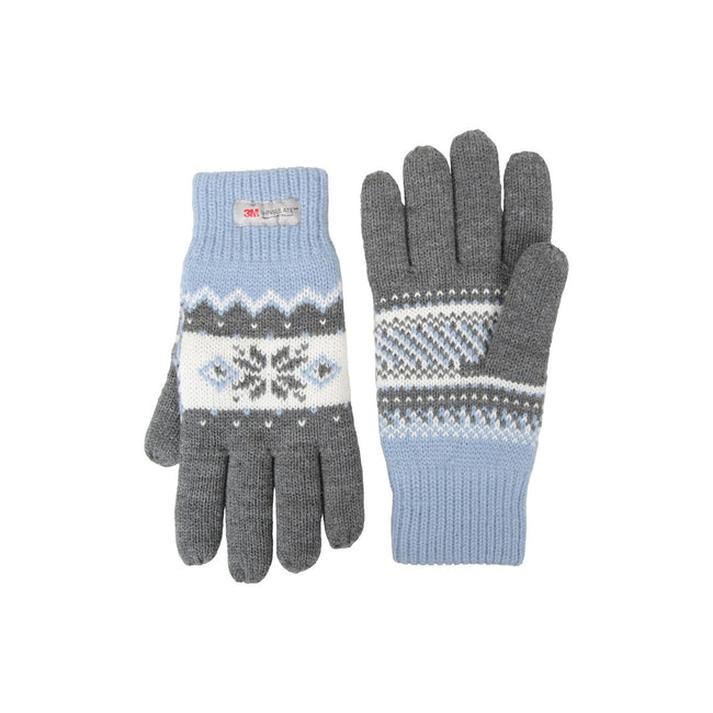 Gray - Lifestyle - Mountain Warehouse Womens-Ladies Thinsulate Fair Isle Gloves