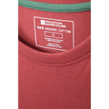 Burgundy - Pack Shot - Mountain Warehouse Mens Linear Natural T-Shirt
