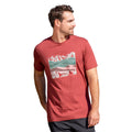Burgundy - Close up - Mountain Warehouse Mens Linear Natural T-Shirt