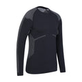 Black - Side - Mountain Warehouse Mens Freestyle Seamless Round Neck Base Layer Top