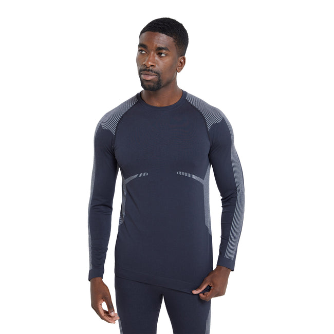 Black - Pack Shot - Mountain Warehouse Mens Freestyle Seamless Round Neck Base Layer Top