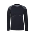 Black - Front - Mountain Warehouse Mens Freestyle Seamless Round Neck Base Layer Top