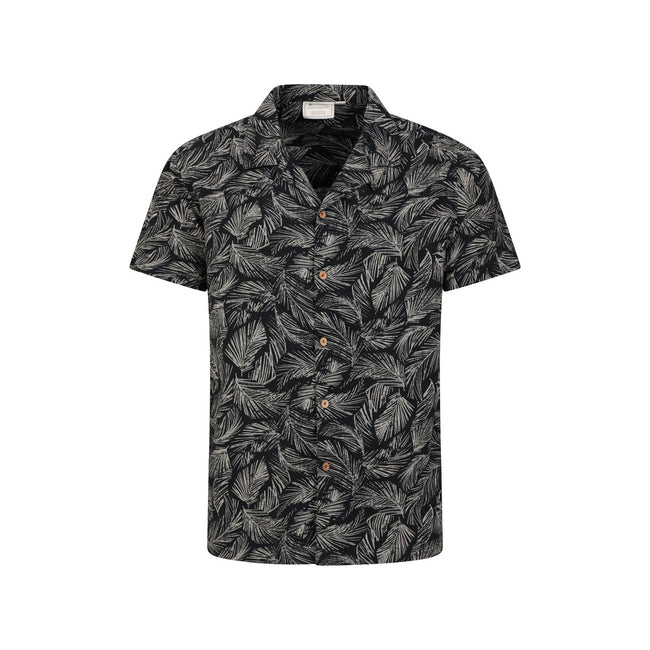 Black-Cream - Pack Shot - Mountain Warehouse Mens Beach Short-Sleeved Shirt