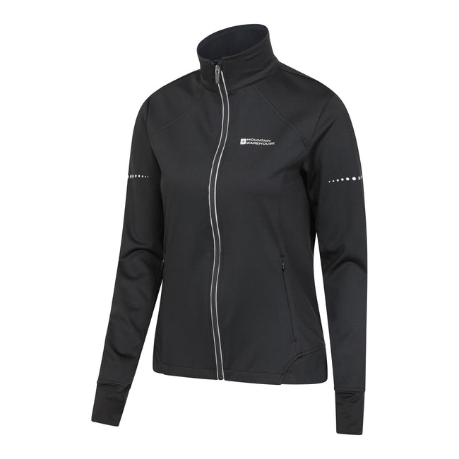 Black - Side - Mountain Warehouse Womens-Ladies Shift Windproof Cycling Jacket