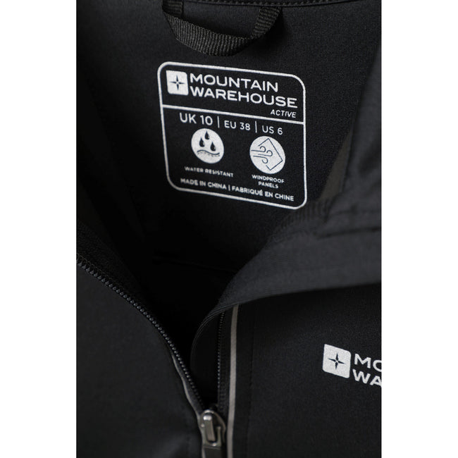 Black - Close up - Mountain Warehouse Womens-Ladies Shift Windproof Cycling Jacket