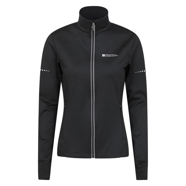 Black - Front - Mountain Warehouse Womens-Ladies Shift Windproof Cycling Jacket