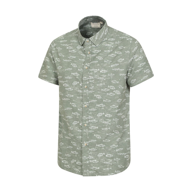 Green - Back - Mountain Warehouse Mens Fish Easy-Care Shirt