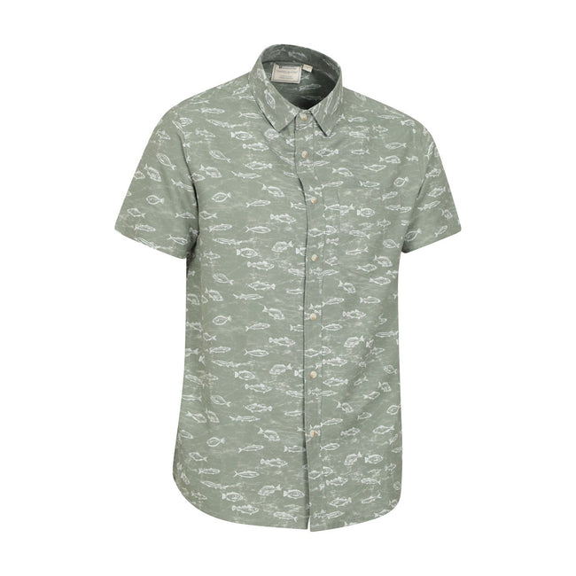 Green - Side - Mountain Warehouse Mens Fish Easy-Care Shirt