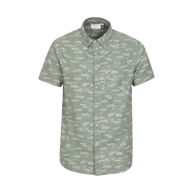 Green - Front - Mountain Warehouse Mens Fish Easy-Care Shirt