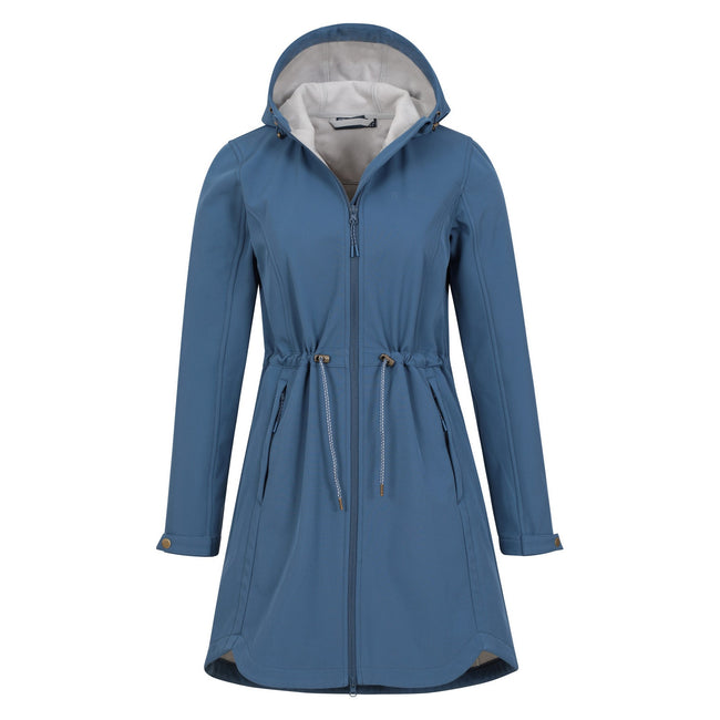 Blue - Close up - Mountain Warehouse Womens-Ladies Bastet Softshell Longline Jacket