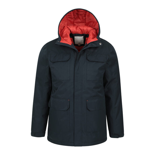 Navy - Pack Shot - Mountain Warehouse Mens Apex Padded Parka