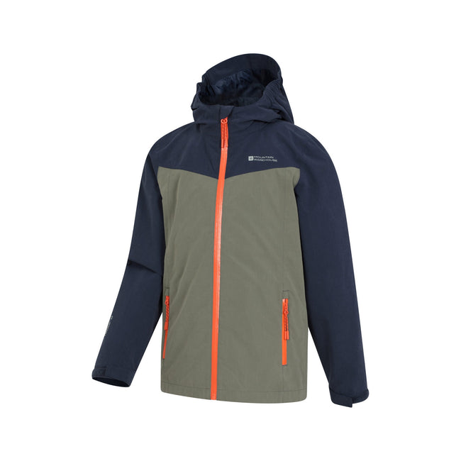 Navy - Side - Mountain Warehouse Childrens-Kids Trail Extreme 2.5 Layer Waterproof Jacket