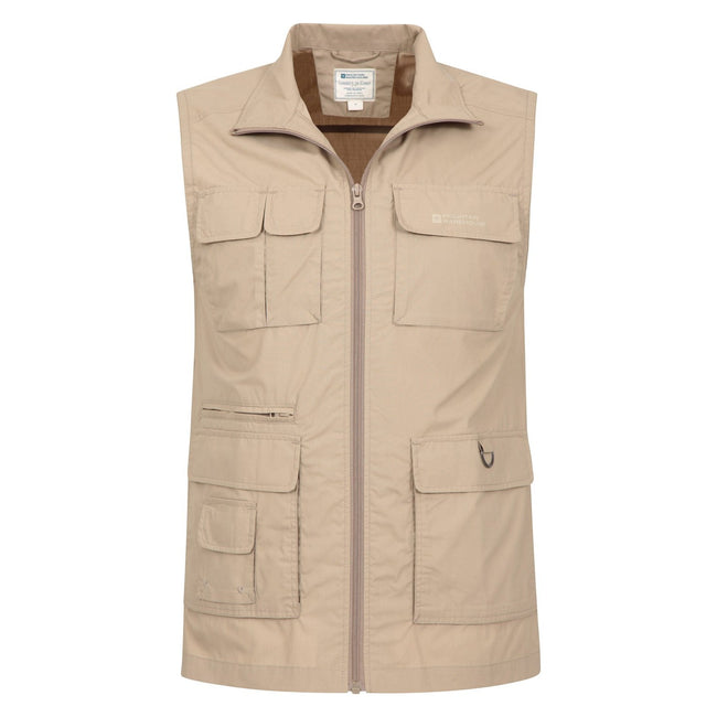 Beige - Pack Shot - Mountain Warehouse Mens Trek II Vest