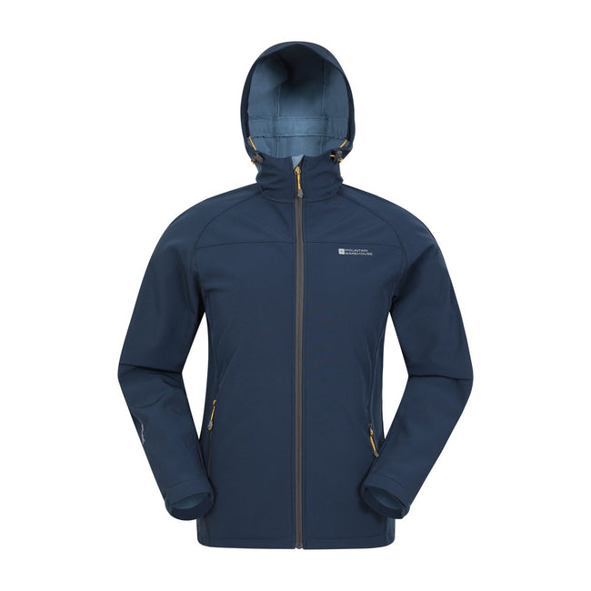 Blue - Front - Mountain Warehouse Mens Exodus Waterproof Soft Shell Jacket
