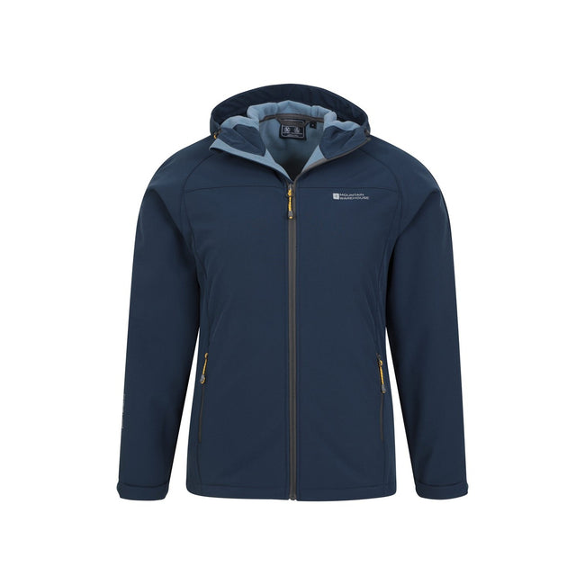 Blue - Pack Shot - Mountain Warehouse Mens Exodus Waterproof Soft Shell Jacket