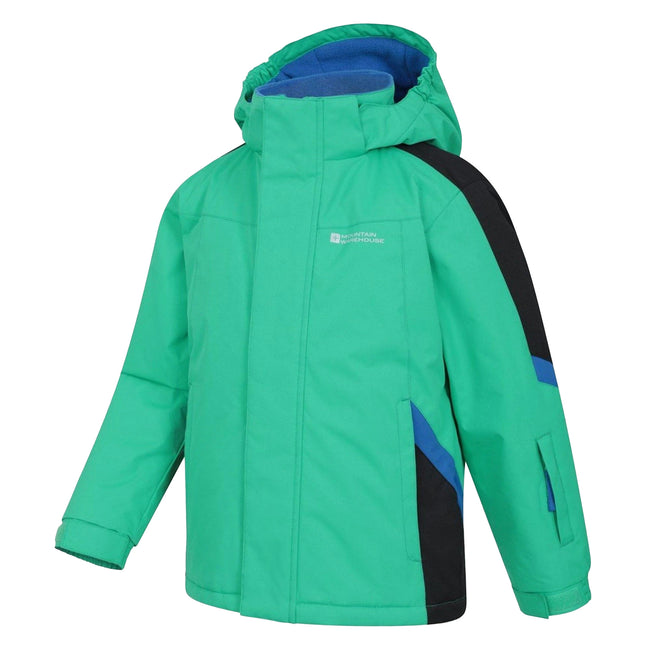 Bright Green - Side - Mountain Warehouse Childrens-Kids Raptor Snow Ski Jacket