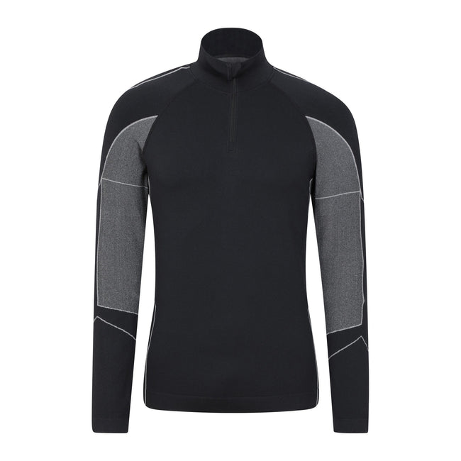 Black - Front - Mountain Warehouse Mens Quiver II Seamless Base Layer Top