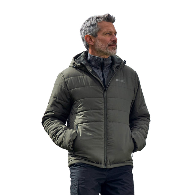 Green - Close up - Mountain Warehouse Mens Shambala Padded Jacket