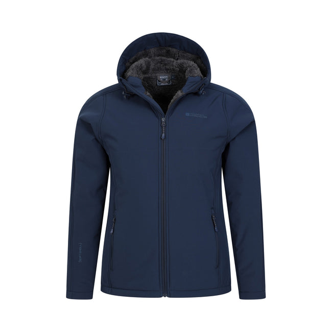 Navy - Pack Shot - Mountain Warehouse Mens Arctic II Soft Shell Jacket