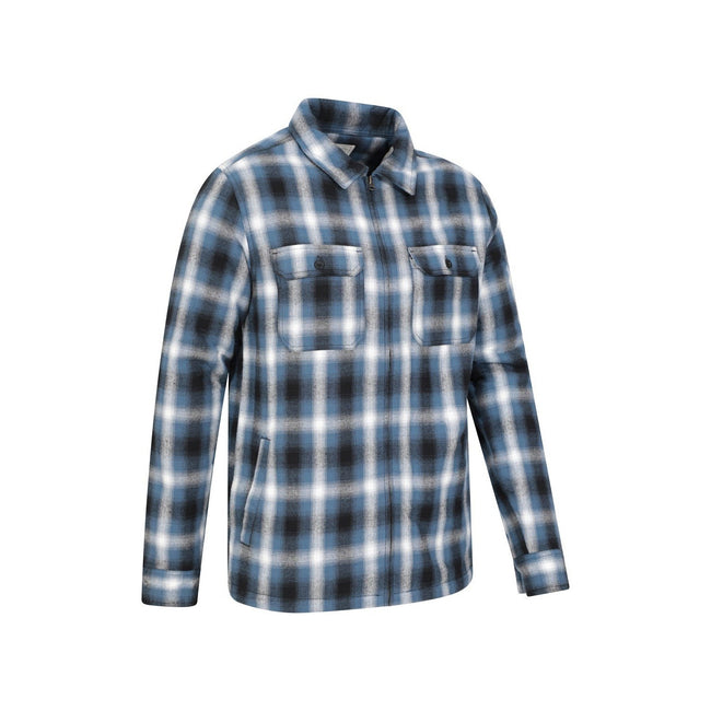 Blue - Side - Mountain Warehouse Mens Stream II Flannel Lined Shirt