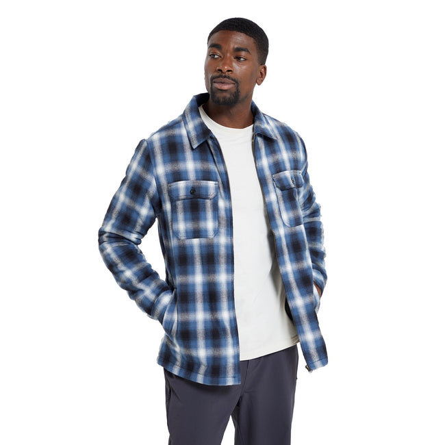Blue - Close up - Mountain Warehouse Mens Stream II Flannel Lined Shirt