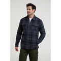 Charcoal - Front - Mountain Warehouse Mens Stream II Flannel Lined Shirt